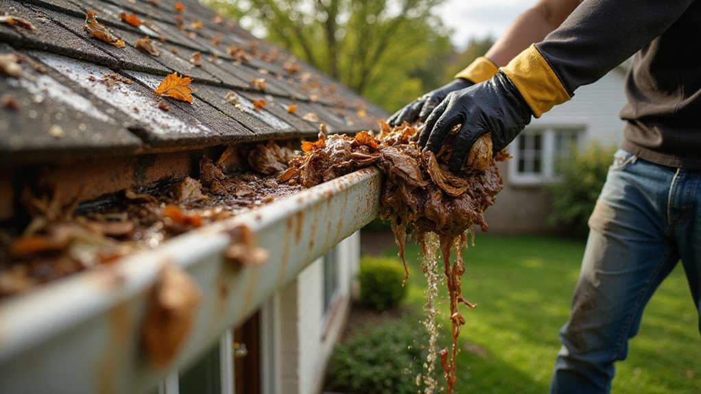 cleaning gutters prevents water damage